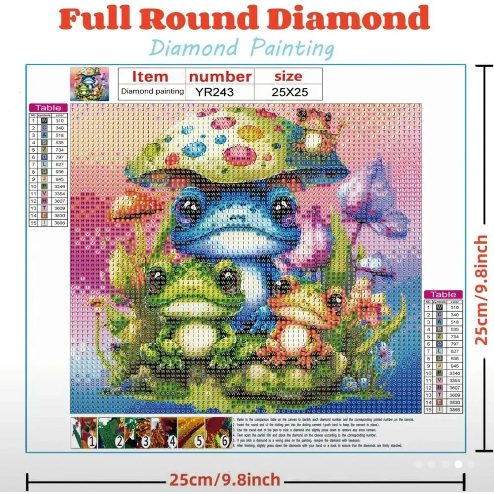 Set of 2 Frog Diamond Painting Kits, 5D DIY Diamond Art Kits for Beginners